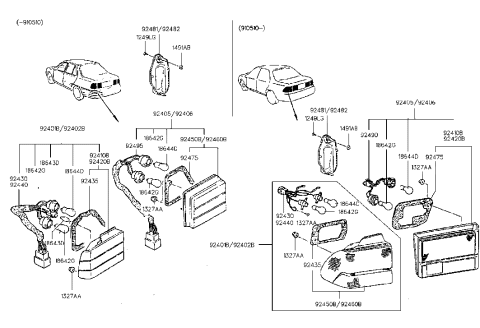 2010 Hyundai Equus  Lens & Housing-Rear Combination Inside Lamp, RH Diagram for 9246033050