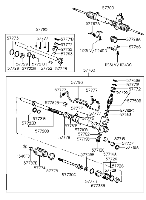 2010 Hyundai Equus  Pad-Power Steering Gear & Linkage Diagram for 5778233100