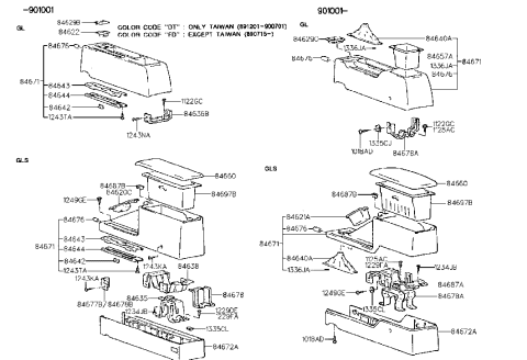 2014 Hyundai Equus Bracket Assembly-Main Frame, Center Diagram for 8462233000AU