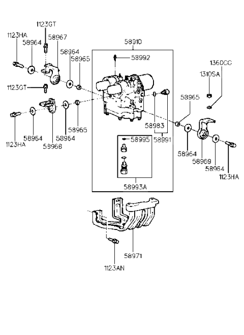 2014 Hyundai Equus  Screw-Bleed Diagram for 5899233000