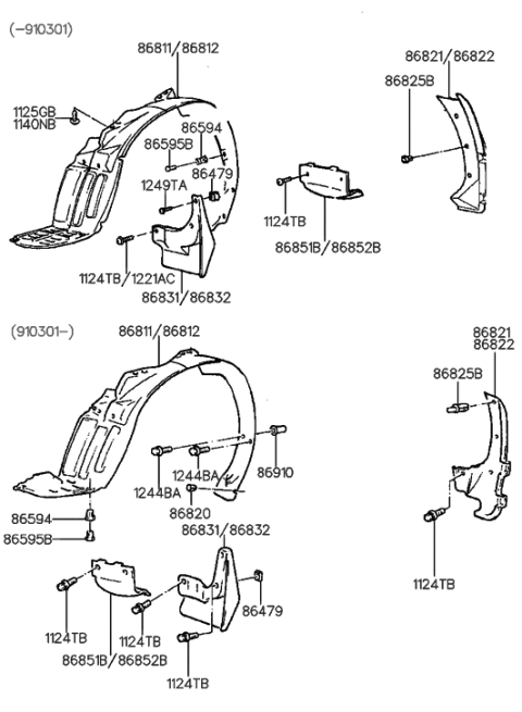 2014 Hyundai Equus  Guard-Rear Wheel, LH Diagram for 8682133000
