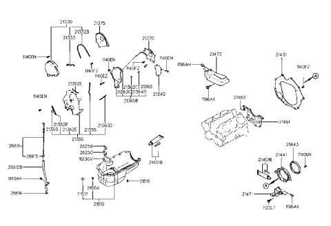 2012 Hyundai Equus  Gasket-Oil Seal Case Diagram for 2144432110