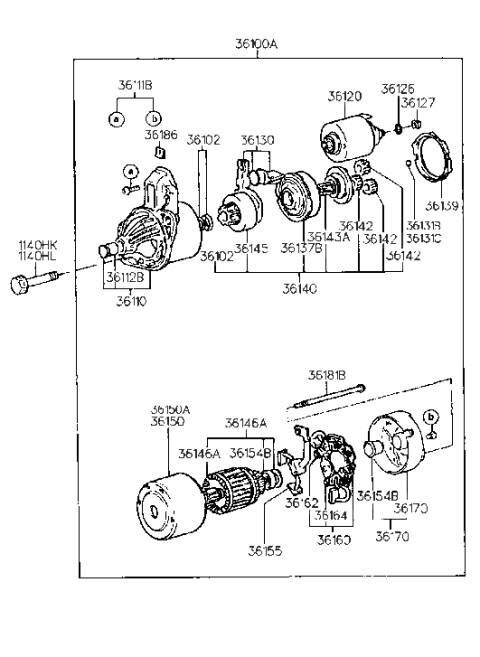 2012 Hyundai Equus  Gear Assembly-Internal Diagram for 3613635510