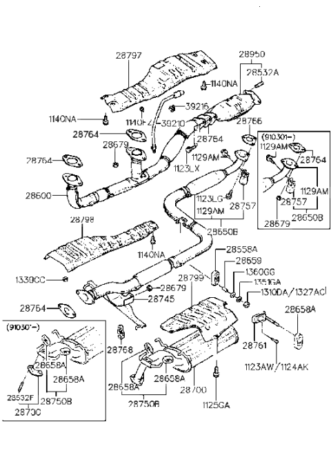 2014 Hyundai Equus  Panel-Heat Protector, Rear Diagram for 2879933010