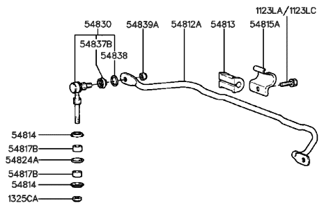 2008 Hyundai Entourage Bracket-Stabilizer Bar Diagram for 5481536002