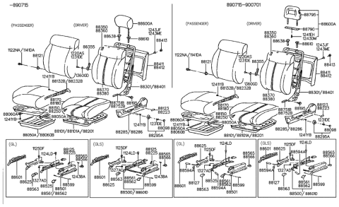 2010 Hyundai Equus  Rail Assembly-Front Seat Under Tray, L Diagram for 8827136000