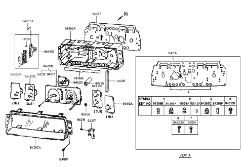 2007 Hyundai Entourage  Case-Cluster Diagram for 9436533000