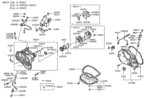 2007 Hyundai Entourage  Lever-Automatic Transaxle Manual Control Diagram for 4593234111