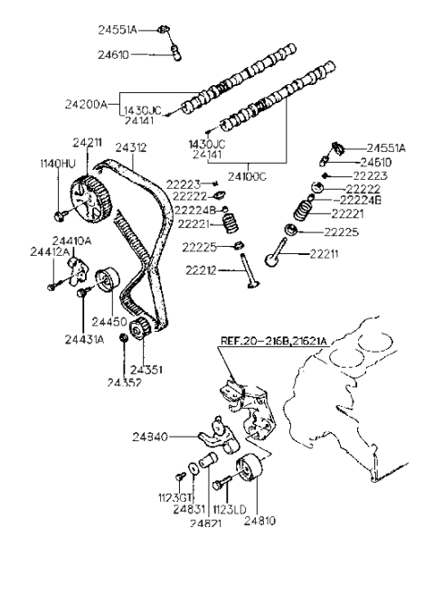 2012 Hyundai Equus  Sprocket-Injuction Pump Diagram for 2435133000