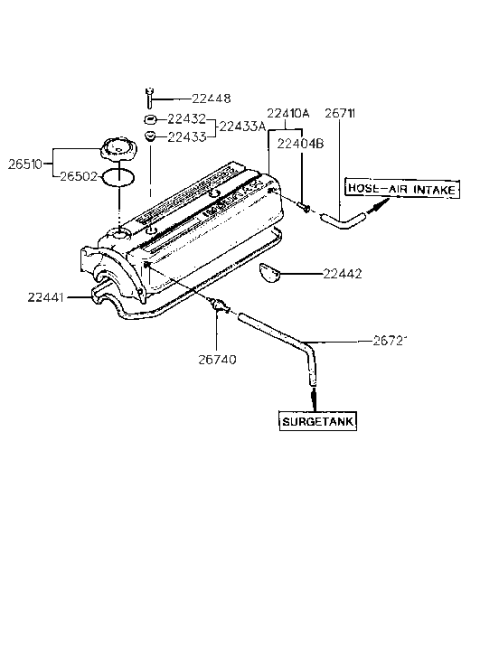 2008 Hyundai Entourage  Cap-Oil Filler Diagram for 2651011502