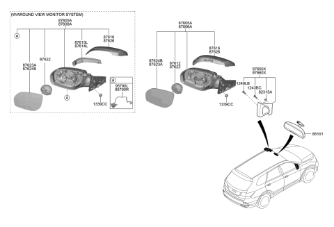 2017 Hyundai Sonata  Lamp Assembly-Outside Mirror, RH Diagram for 87623B8000