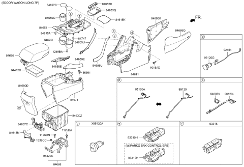 2017 Hyundai Sonata Console-Front Diagram for 846112W300NBC