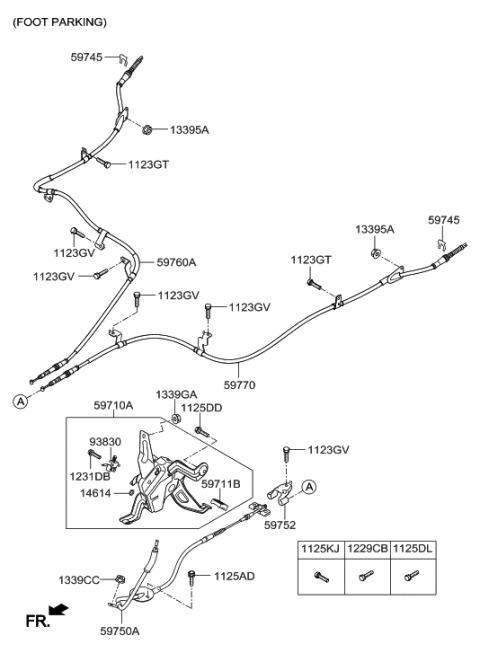 2015 Hyundai Sonata  Cable Assembly-Parking Brake, RH Diagram for 59770B8000