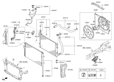 2015 Hyundai Sonata  Bracket Assembly-Radiator Mounting, Upper Diagram for 253332W800