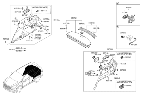 2001 Hyundai Santa Fe Hook Assembly-Luggage Net No.2 Diagram for 857652S000