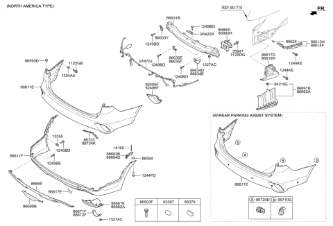 2001 Hyundai Santa Fe  Cover-Rear Bumper Lower Diagram for 86612B8500