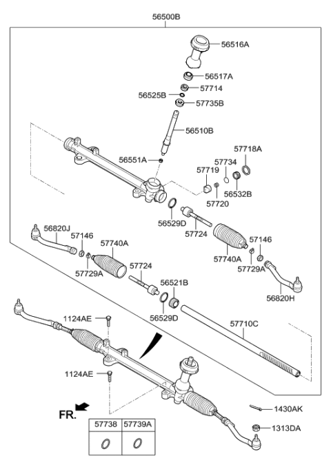 2001 Hyundai Santa Fe  O-Ring Diagram for 577392W300