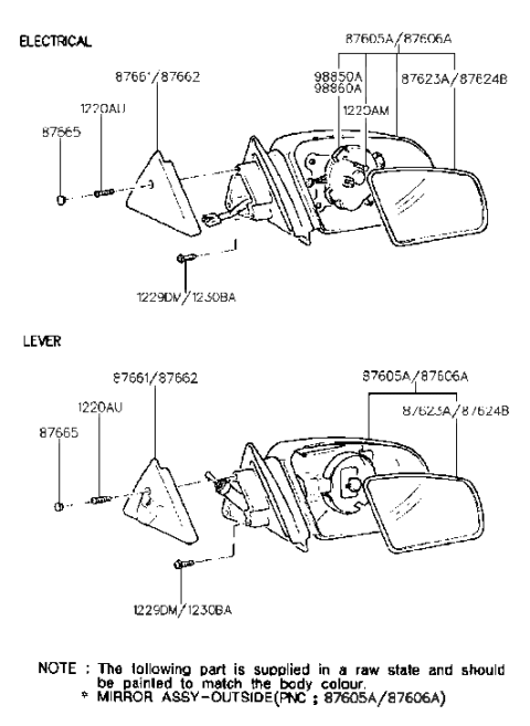 2003 Hyundai Santa Fe  Cap-Door Qdrnt Inner Cover Diagram for 8766523000