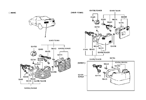 2004 Hyundai Santa Fe  Lamp Assembly-Rear Combination, RH Diagram for 9240223250
