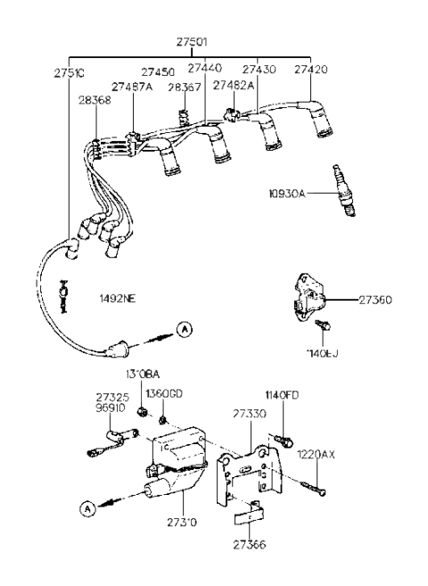 2003 Hyundai Santa Fe  Screw-Machine Diagram for 1220105303
