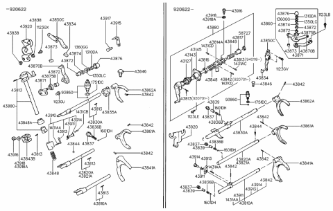 2002 Hyundai Santa Fe  Fork-Shift(1&2) Diagram for 4384134020
