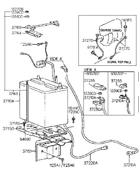 2005 Hyundai Santa Fe  Cable Assembly-Ground Diagram for 3727024510