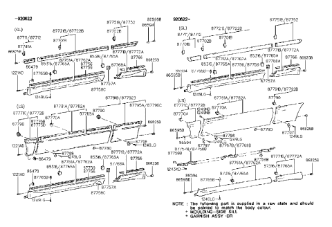2003 Hyundai Santa Fe  Moulding-Side Sill Rear, RH Diagram for 8776223200CJ