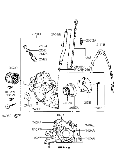 2006 Hyundai Santa Fe  Gear-Oil Pump Inner Diagram for 2611221000