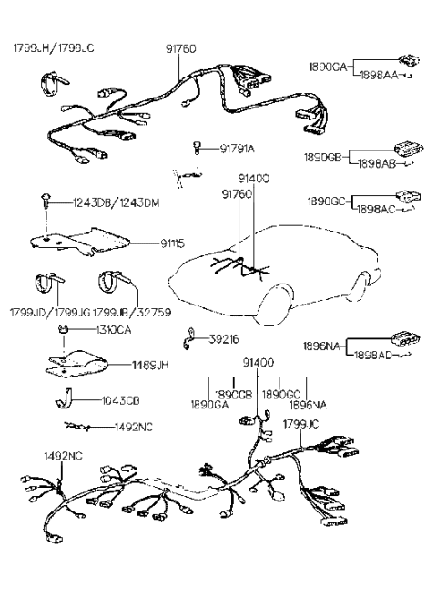 2002 Hyundai Santa Fe  Clip Diagram for 1489325249