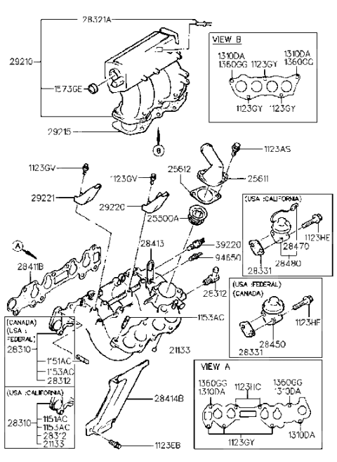 2003 Hyundai Santa Fe  Cap-Rubber Diagram for 2832521000