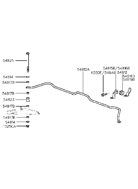 2002 Hyundai Santa Fe  Bush-Stabilizer Bar Diagram for 5481324000