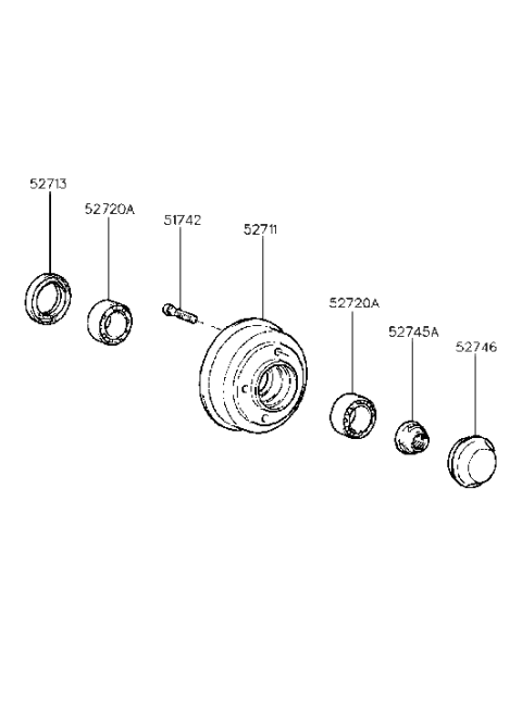 2003 Hyundai Santa Fe Rear Wheel Hub Diagram for 5271123300