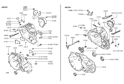 2003 Hyundai Santa Fe  Cover Assembly-Manual TRANSAXLE Case Rear Diagram for 4314022000