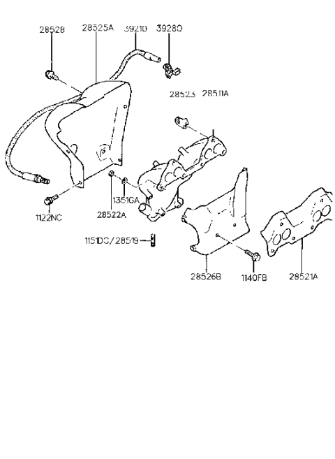 2002 Hyundai Santa Fe  Sensor Assembly-Oxygen Diagram for 3921022040