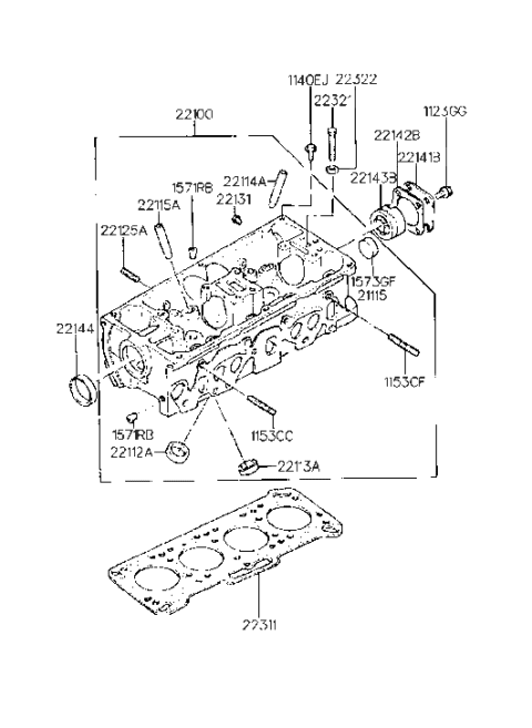 2003 Hyundai Santa Fe  Stud Diagram for 1151308281