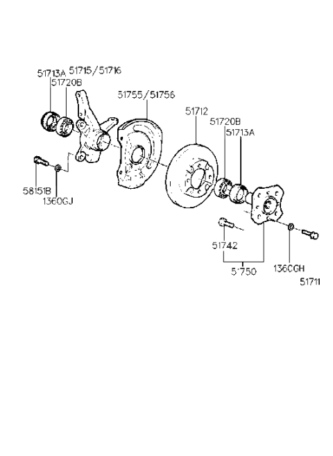 2006 Hyundai Santa Fe  Cover-Front Brake Disc Dust LH Diagram for 5175524000
