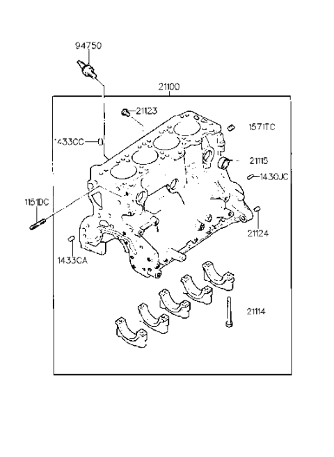 2002 Hyundai Santa Fe Block Assembly-Cylinder Diagram for 2110022A00