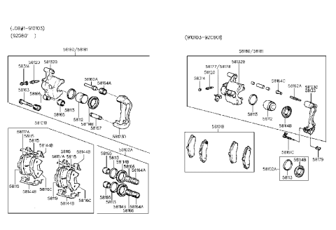2003 Hyundai Santa Fe  Piston-Front Disc Brake Diagram for 5811224000
