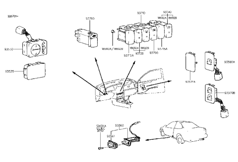 2002 Hyundai Santa Fe  Cap-Door Switch Diagram for 9356121002
