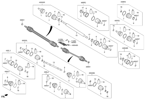 2006 Hyundai Accent  Shaft Assembly-Drive, RH Diagram for 49501L5000
