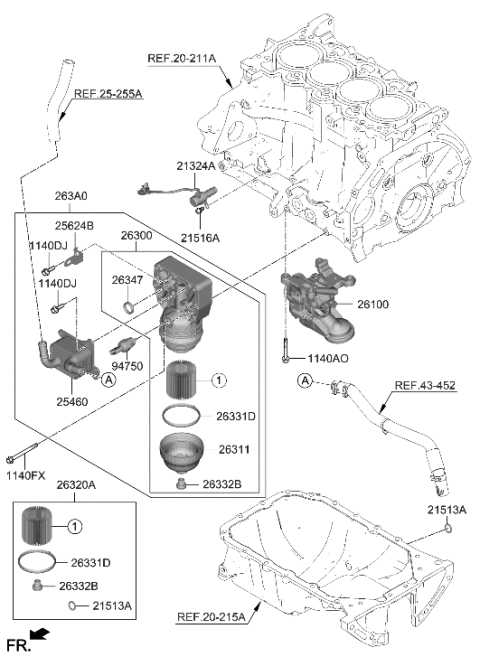 2005 Hyundai XG350 Pump Assembly-Oil Diagram for 213002J000