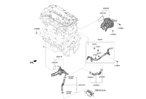 2005 Hyundai XG350  Thermal Management Module Diagram for 256002J001