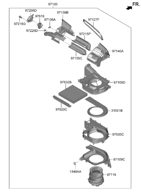 2007 Hyundai Accent  ARM-INLET DOOR Diagram for 97123L1000