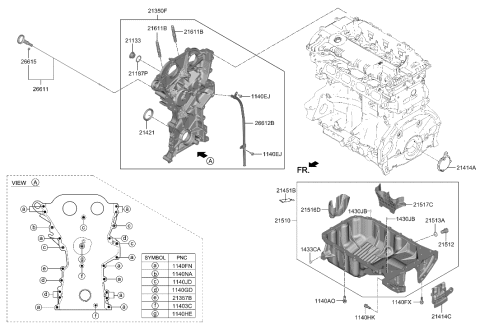 2018 Hyundai Ioniq  PAN ASSY-ENGINE OIL Diagram for 215102J610