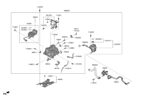 2018 Hyundai Ioniq  HPCU Bracket Diagram for 366A13DAE0