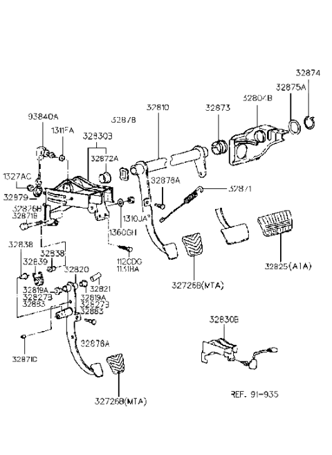 1986 Hyundai Excel  Bolt Diagram for 1131110351