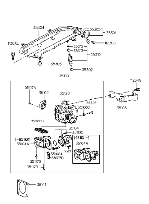 1989 Hyundai Excel  Bolt Diagram for 3511032870