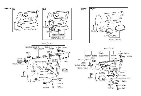 1985 Hyundai Excel  Grommet-Safety Lock Rod Diagram for 8139434000AQ