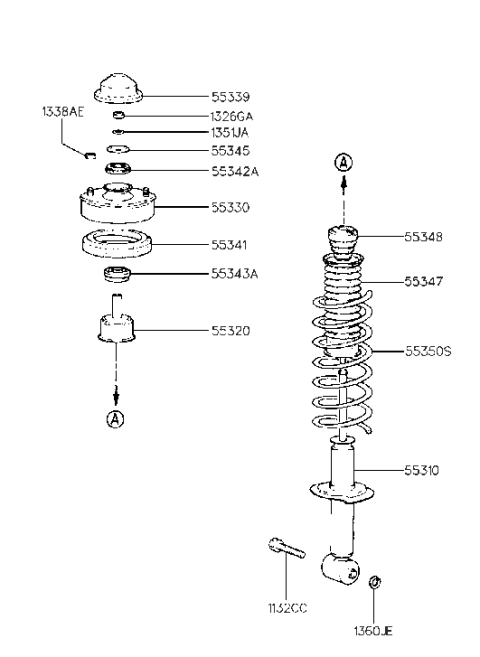 2013 Hyundai Equus  Rear Shock Absorber Assembly Diagram for 5531034110