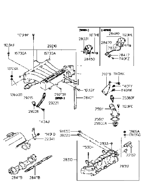 1985 Hyundai Excel  Label-Engine Code Diagram for 2923132400